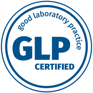 GLP-certified laboratory logo indicating Hohenstein's compliance with Good Laboratory Practice for medical device testing