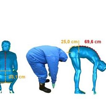 Scans of standing, squatting and touching toes with front and side views