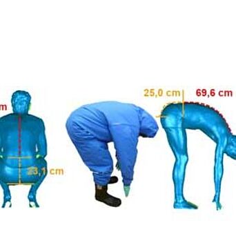 Scans of standing, squatting and touching toes with front and side views