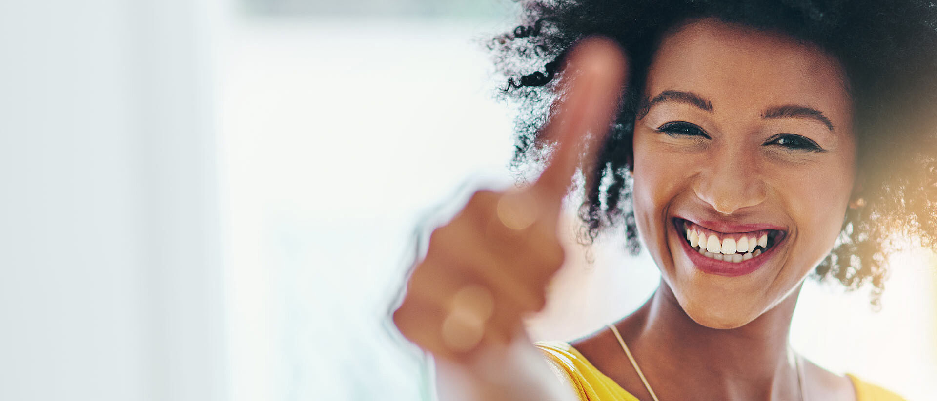 Woman giving thumbs up