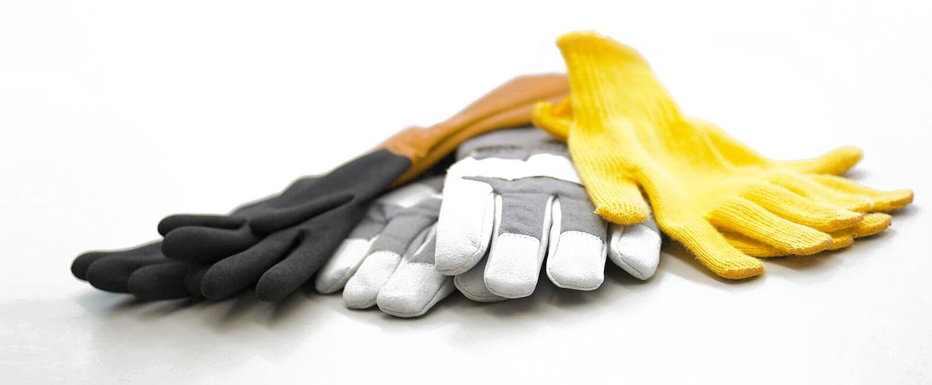 Various types of protective gloves