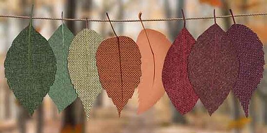 Fall colored fabric leaves