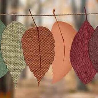 Fall colored fabric leaves