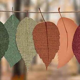 Fall colored fabric leaves