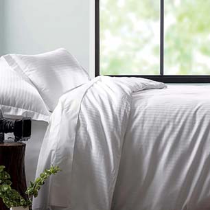 Martex Green bedding in white