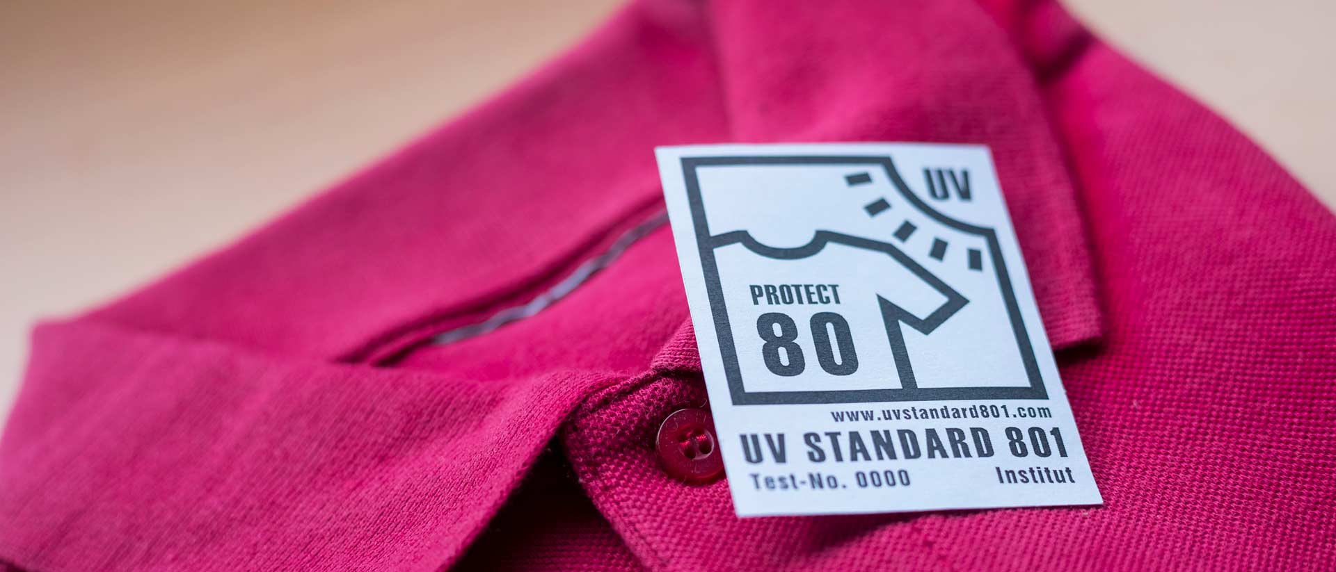 UV protective clothing with UV STANDARD 801 label